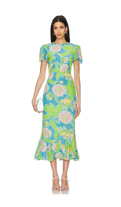 Shop Rhode Lulani Dress In Blue Psychedelic Flower