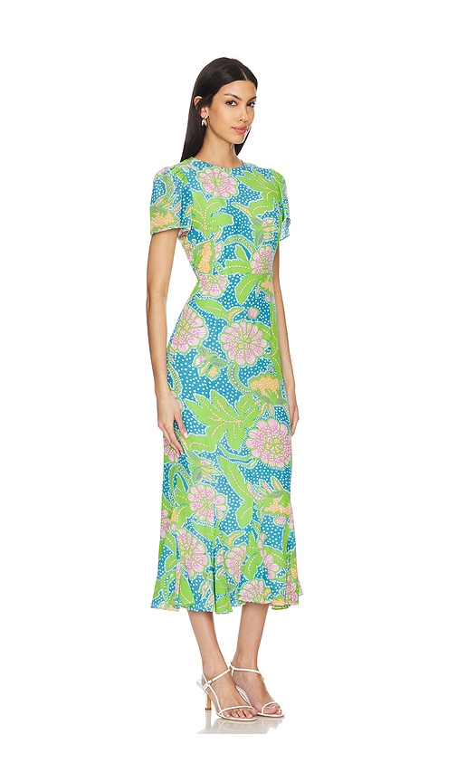 Shop Rhode Lulani Dress In Blue Psychedelic Flower