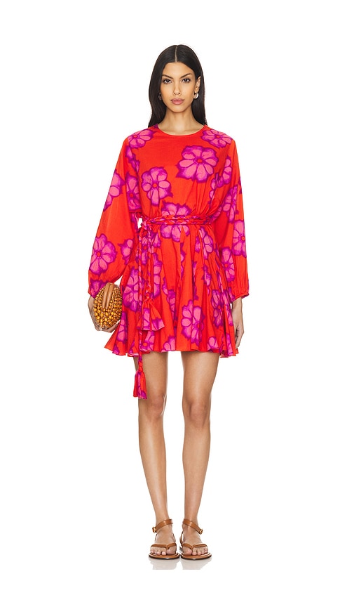 Shop Rhode Ella Dress In Scarlet Bombay Bloom