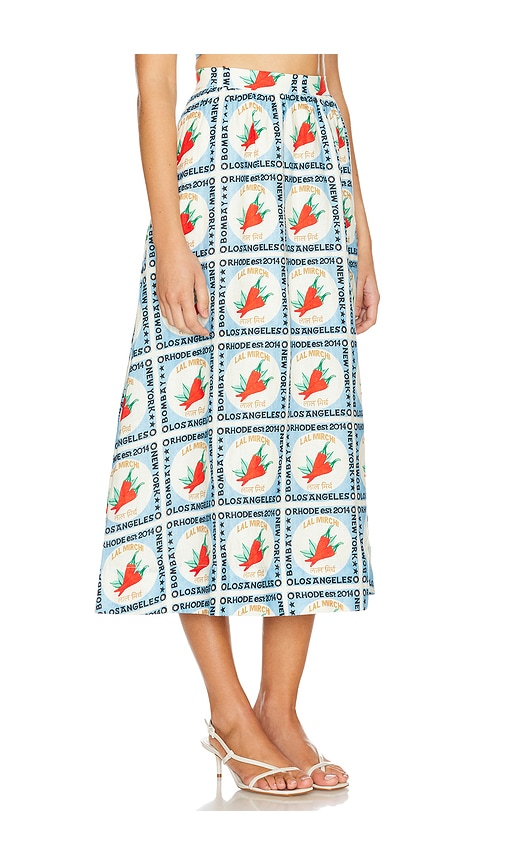 Rhode Aaron Midi Skirt In Lal Mirchi In Lal Mirchi