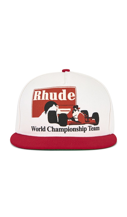 Rhude Trophy Racing Hat In White