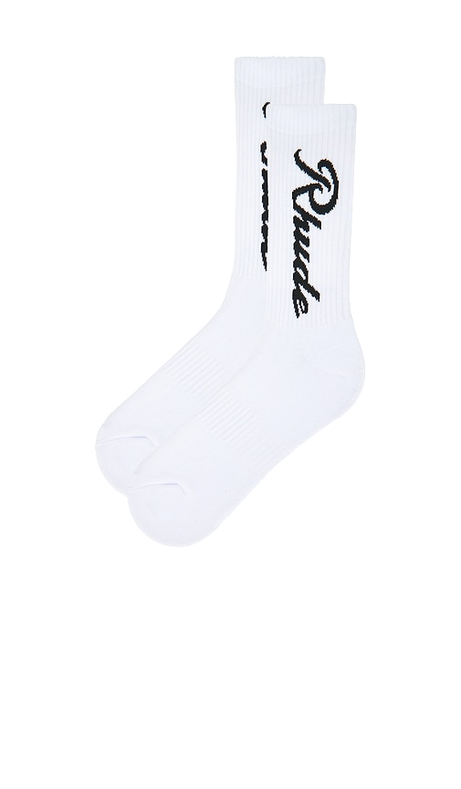  Rhude Destinado Script Socks In White. 
