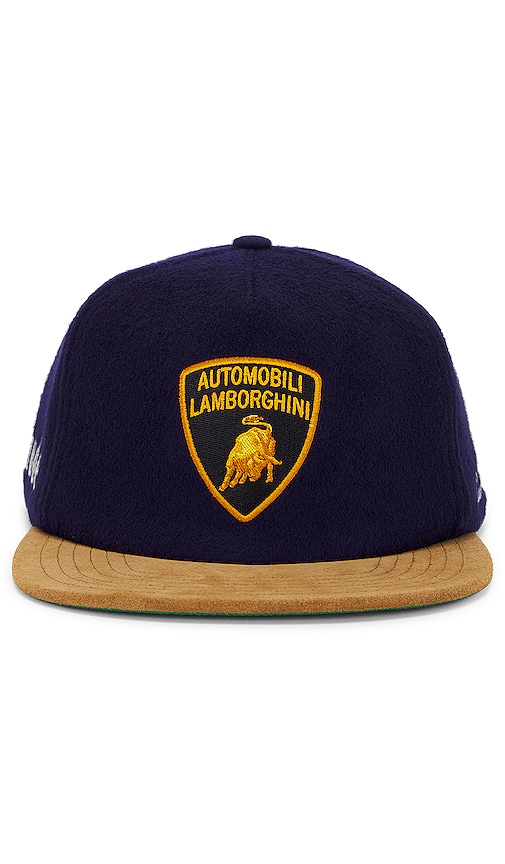 Rhude x Automobili Lamborghini 63 Hat in Navy & Brown | REVOLVE