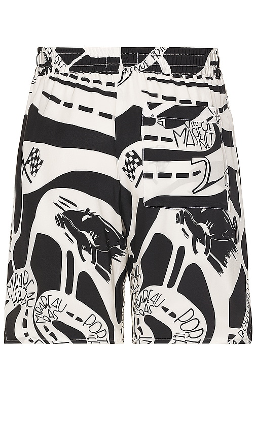 Shop Rhude Strada Silk Short In Black,white