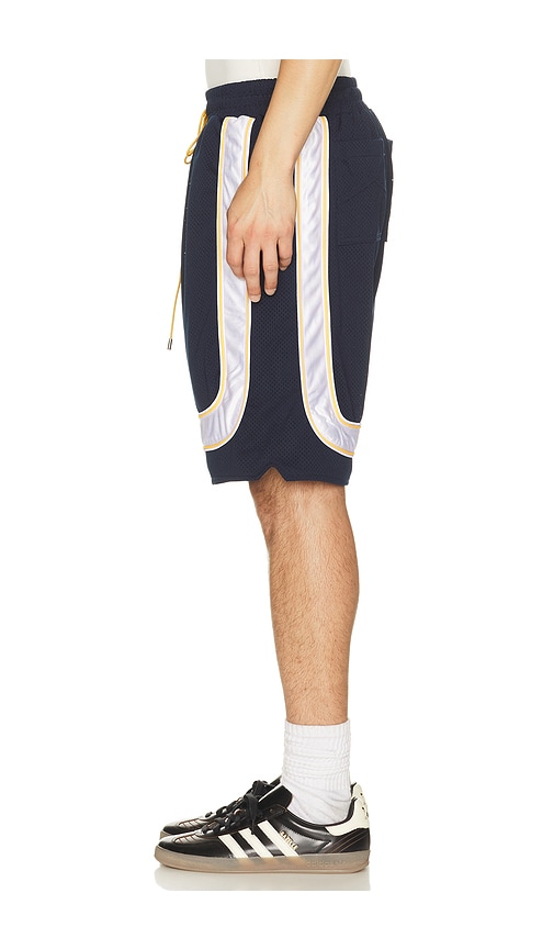  Rhude Shorts Deportivos Mesh Piping Baggy En Color Azul Marino Talla L  (también En M, Xl/1x, Xxl/2x). 