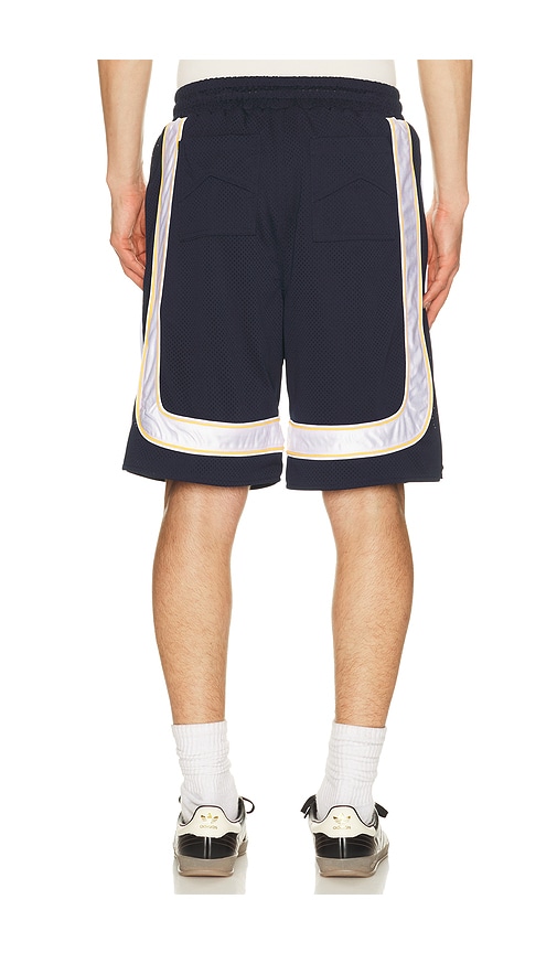  Rhude Shorts Deportivos Mesh Piping Baggy En Color Azul Marino Talla L  (también En M, Xl/1x, Xxl/2x). 