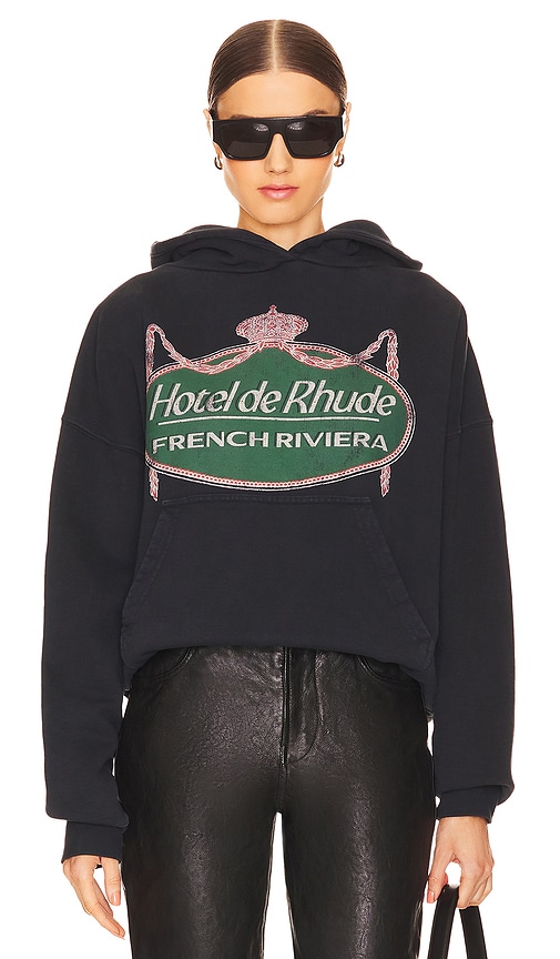 Rhude Riviera Hoodie in Vintage Black