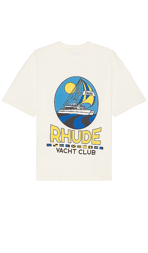 Shop Rhude Yacht Club Tee In Cream