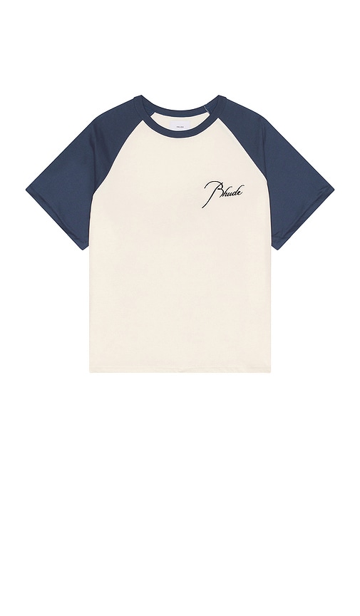 Shop Rhude Raglan Tee In Cream