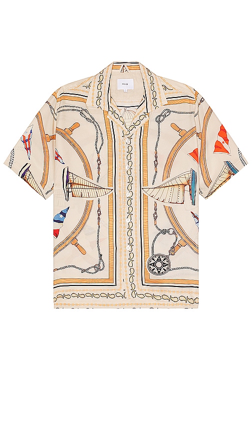 Shop Rhude Nautica Silk Shirt In Beige
