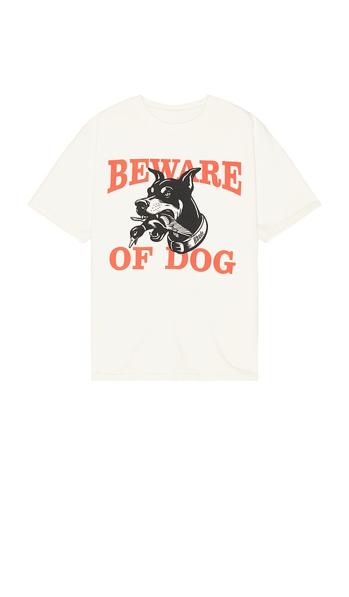 Shop Rhude Warning Logo Tee In 빈티지 화이트