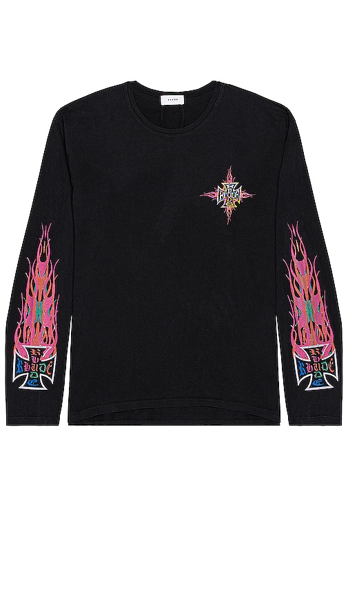 rhude neon flame hoodie