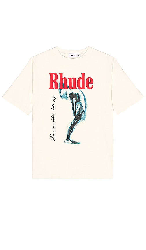 Shop Rhude Off-white T-shirt In 复古白色