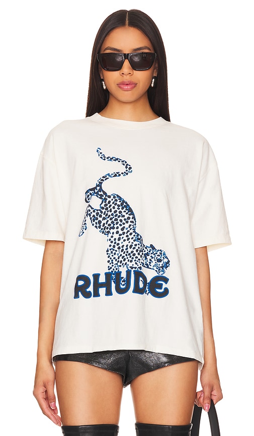 Rhude Leopard Tee 2 in Vintage White