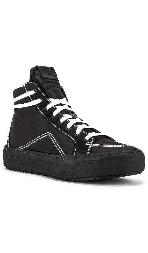 Rhude V1-Hi Sneaker in Black Nylon & Black | REVOLVE