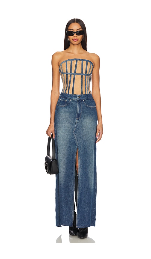 Romeo Hunte Hybrid Denim Dress In Denim-medium
