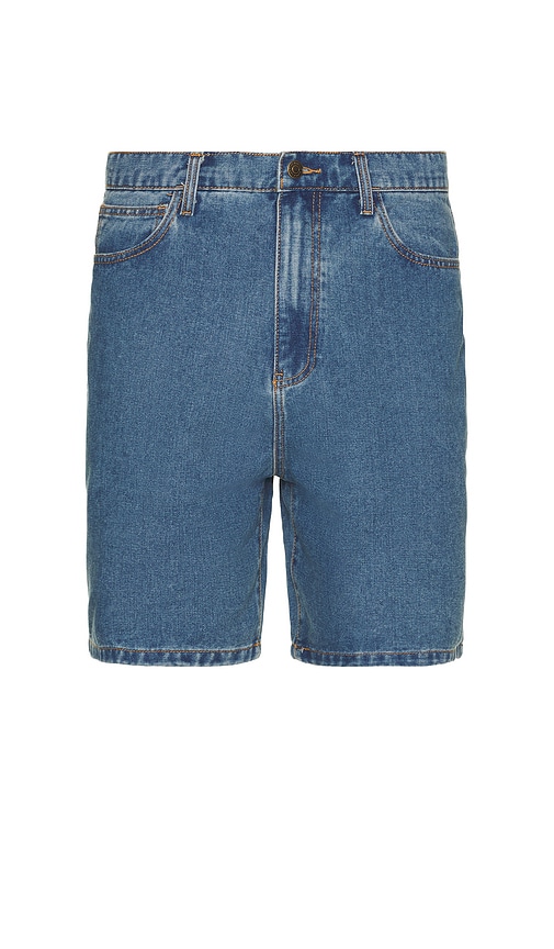 Turnback Denim Shorts in Blue. - size 34 (also in 30, 32, 33, 36)