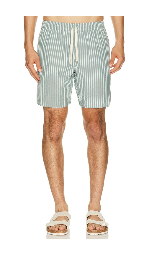 Rhythm Seersucker Stripe Jam Short en Blue. Taille 30. Also en 32, 33, 34, 36.