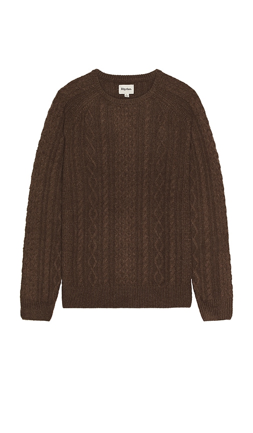 Mohair Fishermans Knit Sweater in Chocolate. - size XL/1X (also in L, M, S)