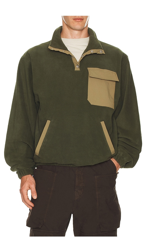 Rhythm Floresta Quarter Snap Button Fleece Sweatshirt