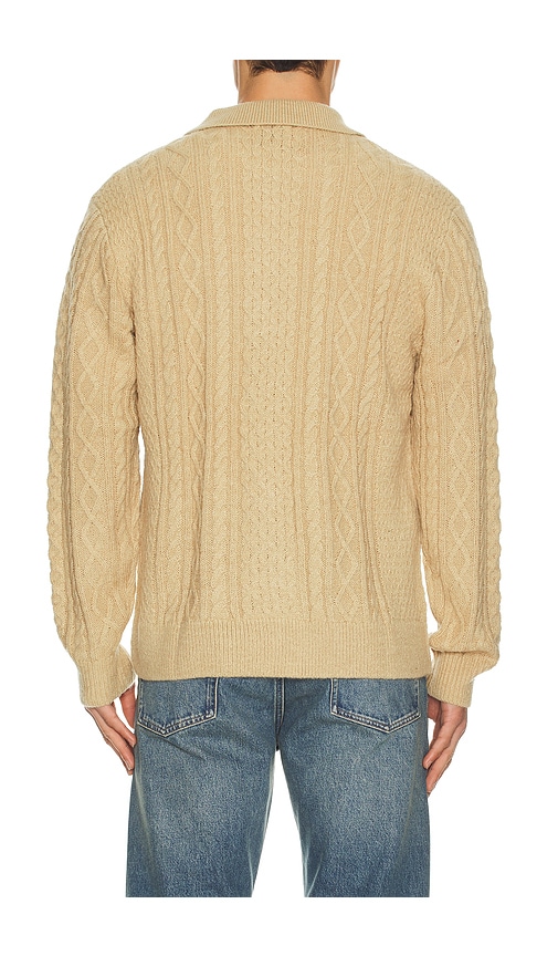 Rhythm Mohair Quarter Zip Fisherman Sweater In Neutral