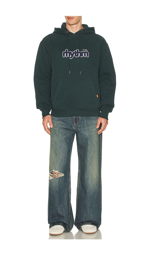 Rhythm Hoodie Applique In Green. Größe S. Also In M, L, Xl/1x. 