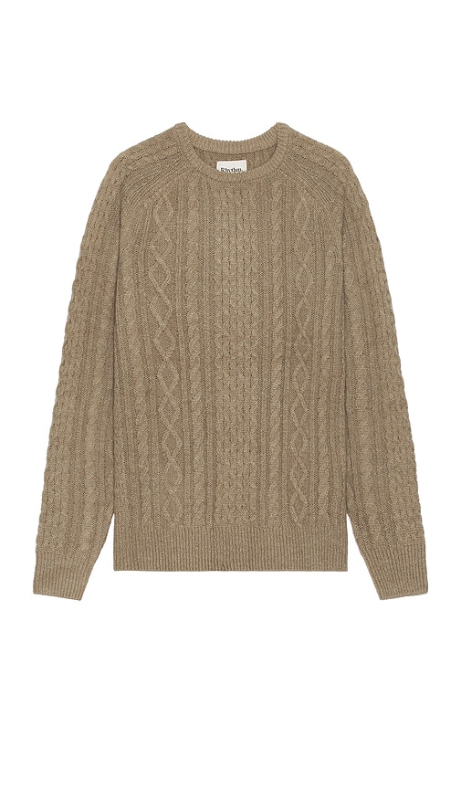 Shop Rhythm Mohair Fisherman's Knit Sweater In Brown