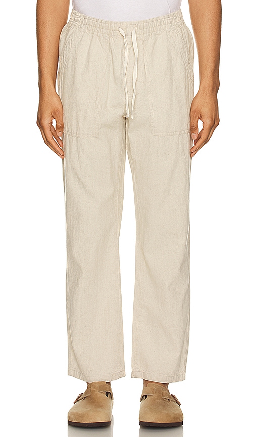 Rhythm Linen Fatigue Jam Pant in Natural