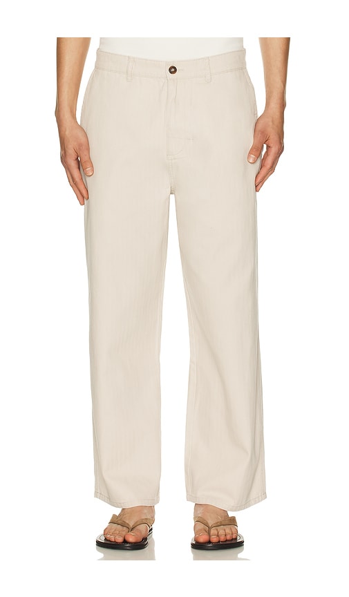 Rhythm Relaxed Herringbone Pant In Sand