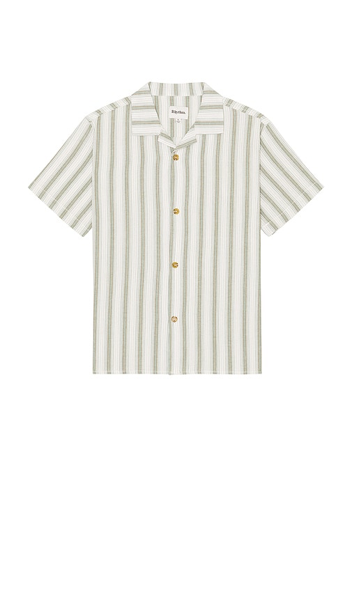 Vacation Stripe Shirt in Green. - size S (also in L, M, XL/1X)