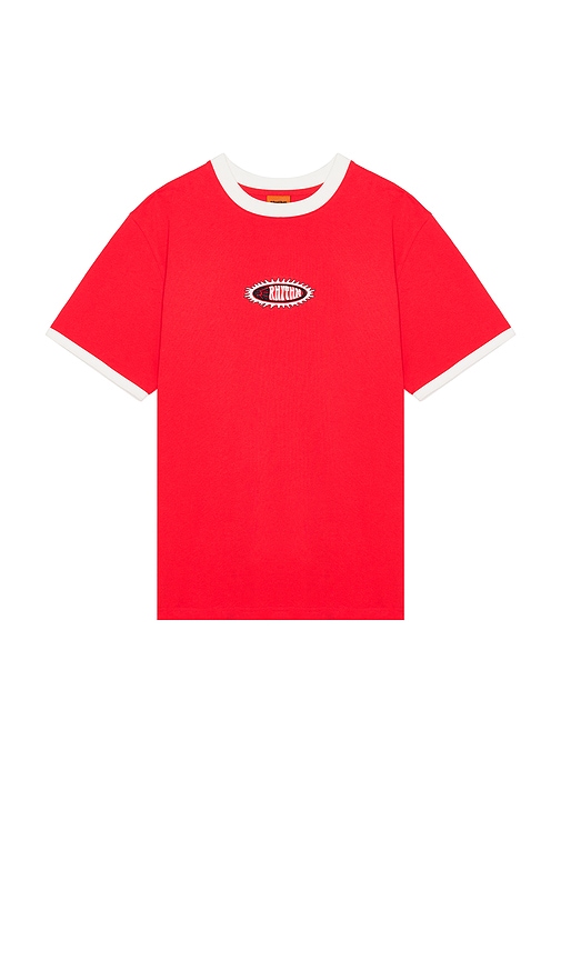 Sun Dome Ringer Vintage T-Shirt in Red. - size S (also in L, M, XL/1X)