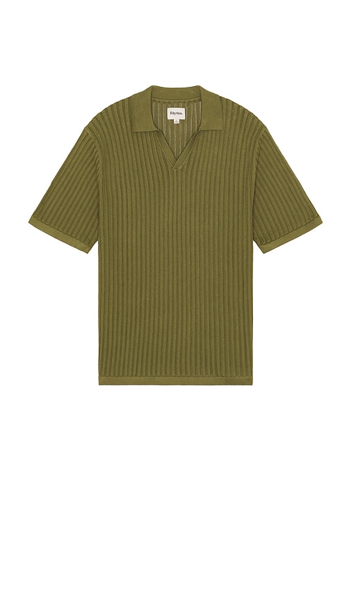 Relaxed Knit Polo in Sage. - size XL/1X (also in L, M, S)