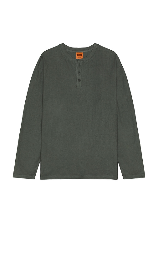 Vintage Terry Long Sleeve Henley in Grey. - size XL/1X (also in L, M, S)
