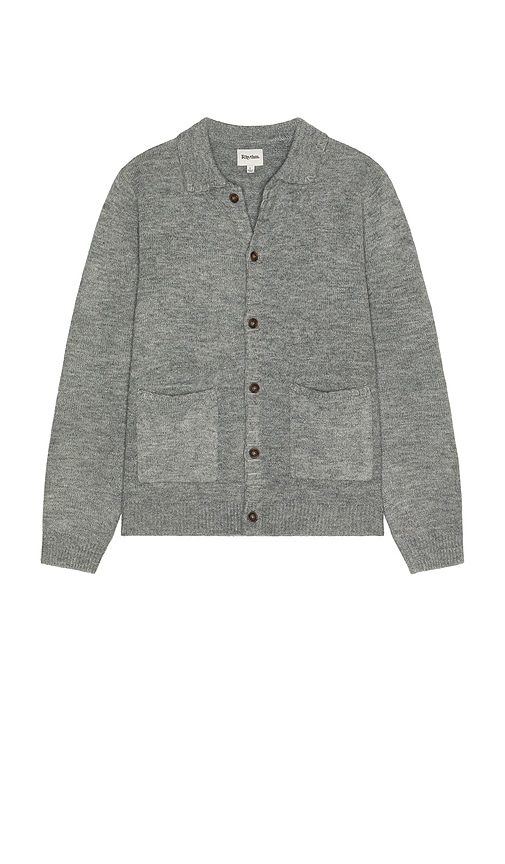 Mohair Whip Stitch Knit Shirt in Grey. - size XL/1X (also in L, M, S)