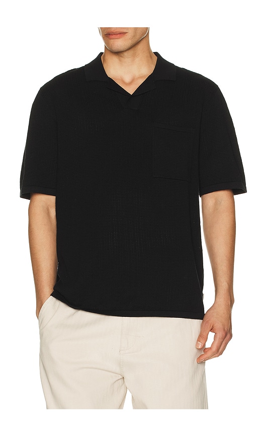 Rhythm Textured Knit Johnny Polo
