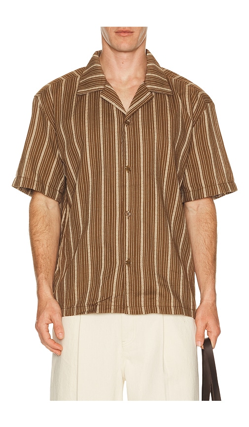 Rhythm West Winds Stripe Shirt In Brown