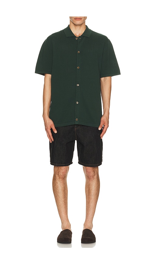  Rhythm Jersey-shirt Textured In Dark Green. Größe M. Also In L. 