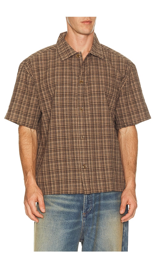 Rhythm Relaxed Brady Check Shirt In Coffee