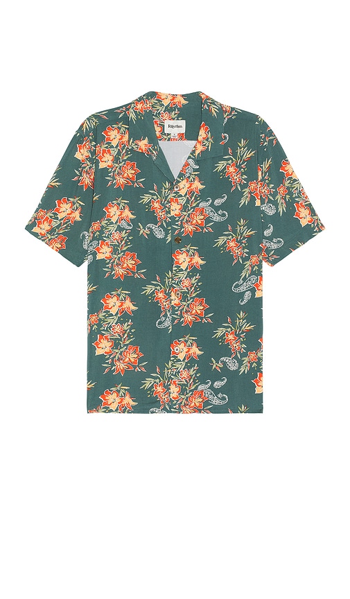 Rhythm Tropical Paisley Cuban Shirt In 松木