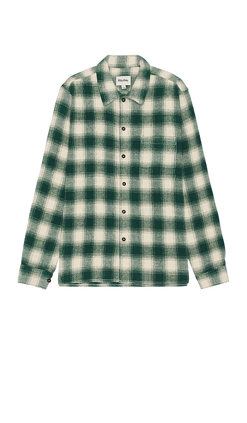 Shop Rhythm Plaid Long Sleeve Flannel In Green