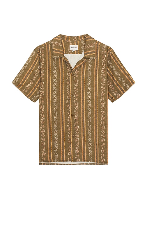 Rhythm Paisley Stripe Short Sleeve Shirt In Multi