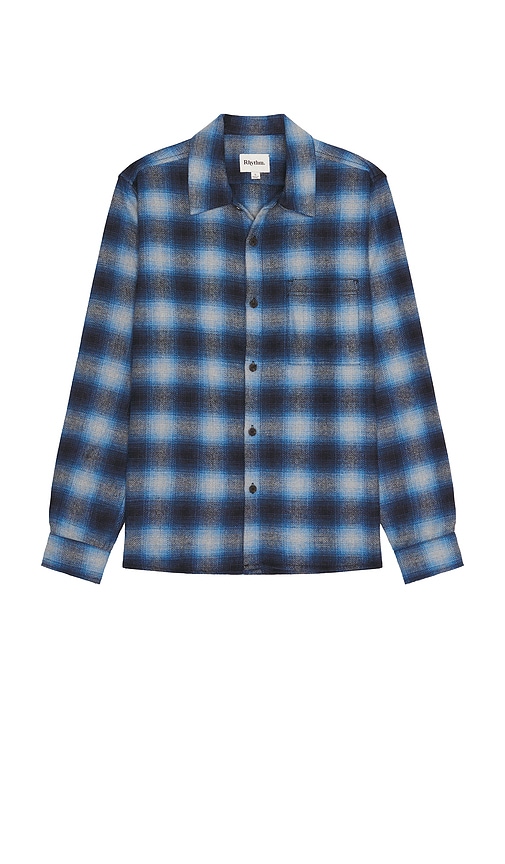 Rhythm Mar Long Sleeve Flannel Shirt In Blue