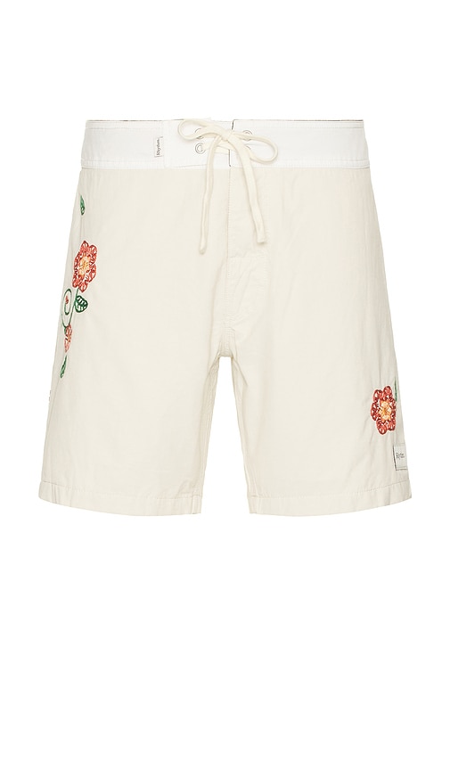 Rhythm Heritage Flower Swim Trunk in Sand