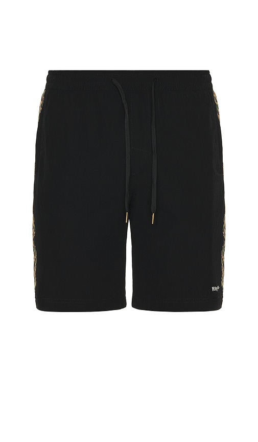 Leo Panel Beach Shorts in Black. - size 34 (also in 30, 32, 33, 36)