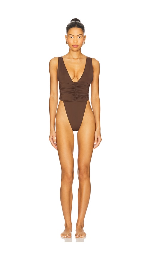 Riot Swim Echo One Piece Swimsuit In Brown