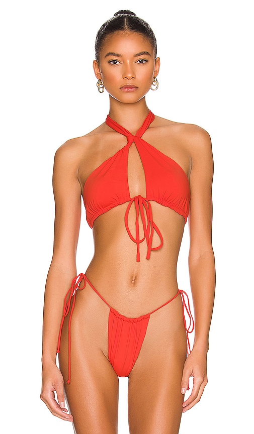 Coral Mix & Match Triangle Bikini Top