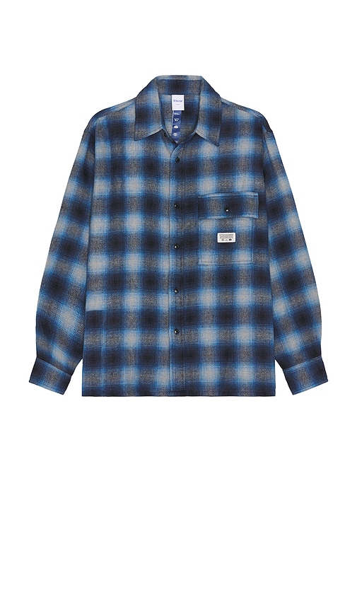 Shop Rivvia Projects Off Track Check Long Sleeve Shirt In Blue