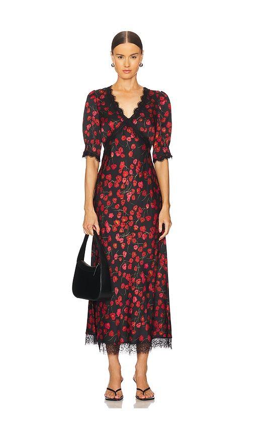 rixo annina midi dress RIXO Annina Dress in Autumn Cherry Red
