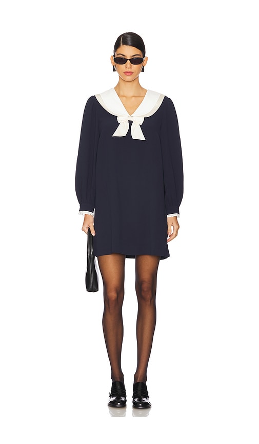 RIXO Halina Dress in Navy