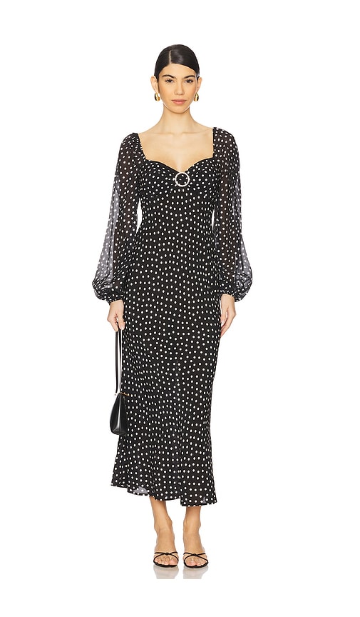 RIXO Ivy Dress in London Spot Black